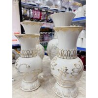 Bình Cắm Bông Bạch Ngọc Họa Tiết Hoa Sen, Gốm Sứ Cao Cấp Nhiều Kích Thước