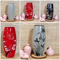 Bình cắm hoa gốm sứ dáng bom size lớn Bát Tràng cao 30cm