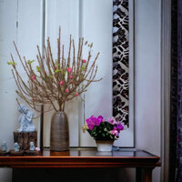 Bình cắm hoa lọ cắm hoa gốm sứ Bát Tràng trang trí phòng khách Chuông thon cao 32cm cắm đào quất.... decor trang trí