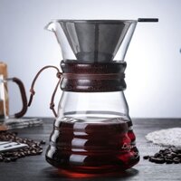 Bình chemex pha cà phê pour over drip brew v60 thủy tinh 500ml