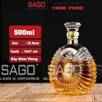 Bình Chiết Rượu , Bình Ngâm Rượu XO Quạt 500ml | Nắp Niêm Phong