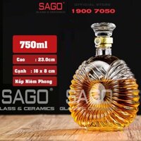 Bình Chiết Rượu , Bình Ngâm Rượu XO Quạt 750ml | Nắp Niêm Phong