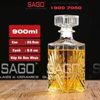 Bình Chiết Rượu , Bình Ngâm Rượu Vuông Lá 900ml | Nắp Thủy Tinh Ron Nhựa