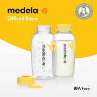 Bình cho bú/ Bộ 2 bình trữ sữa Medela 250ml - BPA-nhựa an toàn Bảo quản được ở tủ lạnh và tủ đông- Hàng phân phối chính thức Medela Thụy Sĩ