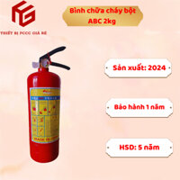 Bình chữa cháy bột ABC 2kg, bình cứu hoả 2kg trang bị trên xe ô tô nhỏ gọn tiện dụng có đồng hồ đo áp suất trong bình