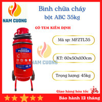 Bình chữa cháy bột ABC 35kg Dragon có tem kiểm định, bình chữa cháy xe đẩy