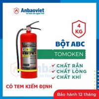 Bình chữa cháy bột ABC 4kg - Tomoken - có tem kiểm định chuyên dùng cho siêu thị, nhà trọ,chung cư