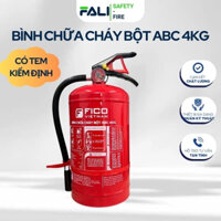 Bình chữa cháy bột ABC 4kg FC-104-ABC FICO bình cứu hỏa cho gia đình có kiểm định PCCC | FALI
