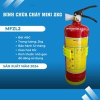 Bình chữa cháy bột mini 2kg, bột ABC, dùng cho phòng trọ, xe ô tô, nhà bếp. model: MFZL2