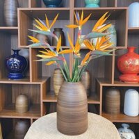 Bình Chuông Cắm Hoa Cao 32cm Vân Ganh Cắm Tuyết Mai, Cành Đào, Bình Chuông Béo  Decor  ( CB32 )