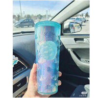 Bình / cốc / ly starbuck vân xanh ngọc limited