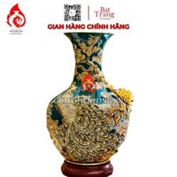 Bình Củ Tỏi Bát Tràng Màu Xanh Lục Bảo Công Hoa Phú Quý 231179