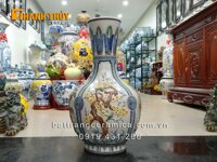 Bình củ tỏi tứ cảnh đắp nổi cao 70 cm