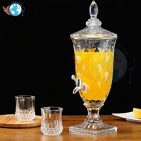 Bình cup 3 lít có vòi , bình thủy tinh kiểu có chân 3l đựng nước uống có vòi