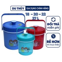 Bình đá giữ nhiệt hình tròn có quai xách loại lớn 18L, 20L, 22L, 27L nhựa pp chính phẩm Nguyên Ba an toàn sức khỏe