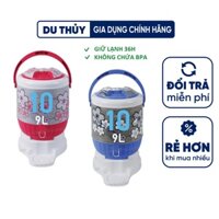 Bình đá giữ nhiệt tròn có vòi Lucky giữ lạnh lâu, chống bám bẩn, không chứa BPA dung tích sử dụng 9L nhựa pp chính phẩm