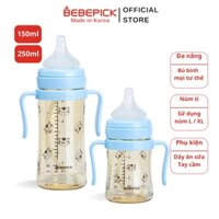 Bình đa năng Bebepick PPSU Hổ Xanh Dương (Blue Tiger) bú bình ở mọi tư thế size 150ml 250ml
