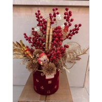 Bình Đào Tết Tài Lộc Tặng Kèm Set liễng Treo Tết mẫu 2024 , Độc Quyền Tại Shop