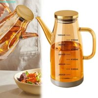 Bình Dầu Nấu Ăn FASHIONDEN, Hộp Đựng Dầu Ô Liu Chống Rò Rỉ Dung Tích Lớn, Đế Cao Su Dày Không Rách Rót Nắp Thép Không Gỉ Dầu Thủy Tinh Cruet Hộp Đựng Thịt Nướng