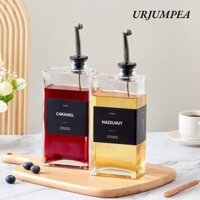 Bình dầu ô liu URJUMPEA, có hộp đựng dầu bạc vàng cân, thủy tinh cầm tay 350ml / 500ml Chai rót giấm hình chữ nhật để nấu ăn