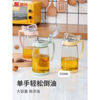 Bình dầu thủy tinh Zhenxing dung tích lớn, chai dầu nhà bếp chống rò rỉ, chai dầu mè lớn, bộ chai nước tương giấm gia vị