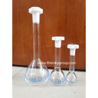 Bình định mức 10ml trắng nắp nhựa Isolab-Đức