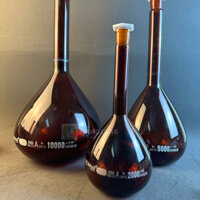 Bình định mức nâu CLASS A nút nhựa (Biohall - Germany) 2000ml,5000ml,10000ml - LABHN