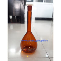 Bình định mức nâu loại A, nắp nhựa 1000ml Glassco