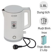 Bình Đun 2 Lớp Cao Cấp Titani TK-1825W