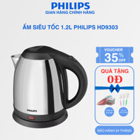Bình Đun, Ấm Siêu Tốc Philips HD9303 - Dung Tích 1.2L - Công Suất 1800W - Thân inox Cao Cấp - Hàng Chính Hãng BH 24Tháng