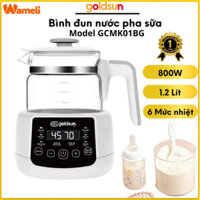 Bình đun nước, bình đun nước pha sữa cho bé Goldsun GCMK01BG 1,2L công suất 800W , đun nhanh, giữ ấm lâu