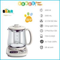 Bình Đun Nước Đa Năng, Bình Pha Trà Thông Minh BEAR YSH-C15Q5 Dung Tích 1.5 Lít Công Suất 1000 W - Hàng Chính Hãng - TRẮNG