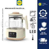 Bình đun nước mini, Ấm đun nước siêu tốc thông minh chọn nhiệt độ giữ ấm pha sữa dung tích 1.3L (BH 1 tháng)