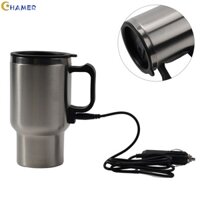 Bình đun nước nóng bằng thép không gỉ 500ML trên ô tô Ấm đun nước cà phê du lịch 12V [chamer]