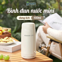 Bình Đun Nước Siêu Tốc Mini Pha Sữa 450ml Giữ Ấm Đun Sôi, Công Suất 300w 4 Mức Nhiệt Tùy Chỉnh