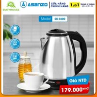 BÌNH ĐUN SIÊU TỐC 1.8L ASANZO SK-1800 (INOX) Nhanh chóng, tiện lợi -  HÀNG CHÍNH HÃNG BẢO HÀNH 12 THÁNG