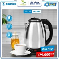 BÌNH ĐUN SIÊU TỐC 1.8L ASANZO SK-1800 (INOX) Nhanh chóng, tiện lợi -  HÀNG CHÍNH HÃNG BẢO HÀNH 12 THÁNG