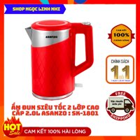 Bình Đun Siêu Tốc Inox 2 Lớp Asanzo SK-1801 (02 lít)  - SHOP NGỌC LINH NHI