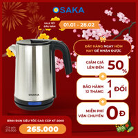 BÌNH ĐUN SIÊU TỐC INOX MỜ 304_ Osaka KT-2000_ 2 lít