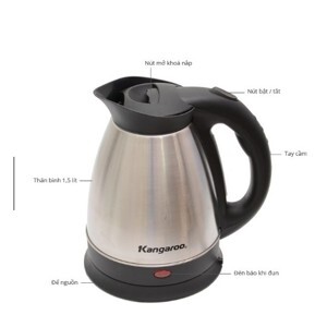 Bình - Ấm đun nước siêu tốc Kangaroo KG337 (KG-337) - 1.5 lít, 1500W