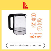 Bình đun siêu tốc Nanoco NKT1790 , bằng chất liệu ruột bình thuỷ tinh chịu nhiệt cao cấp, thiết kế hiện đại và tiện lợi.