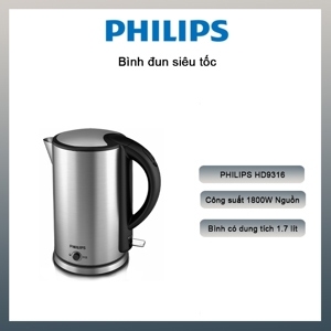 Bình - Ấm đun nước siêu tốc Philips HD9316 (HD-9316) - 1.7 lít, 1800W
