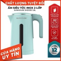 Bình đun siêu tốc Sunhouse 1.7 lít [ SHD1300 ] Ensure Gold - ấm đun nước Inox 2 lớp SHD1351 có đèn LED 1.8 lít 1850W