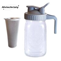 Bình đựng bia lạnh 32 Oz Nắp vòi thủy tinh dày có tay cầm & Bộ lọc bằng thép không gỉ cho cà phê pha đá