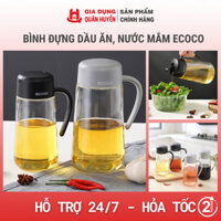Bình đựng dầu ăn, nước mắm ECOCO có nắp mở tự động cao cấp