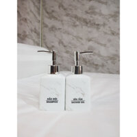 Bình đựng dầu gội sữa tắm bằng nhựa vân đá , gốm sứ cao cấp cho khách sạn