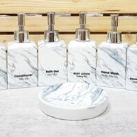 Bình đựng dầu gội sữa tắm bằng nhựa vân đá , gốm sứ cao cấp cho khách sạn