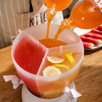 Bình Đựng Nước, Bình Nước Để Tủ Lạnh 3 Ngăn Có Vòi 5,2 Lít Có Giá Đỡ - Hình Tròn ( hàng loại 1)