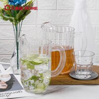 Bình đựng nước, ca nước bằng nhựa cao cấp màu trong suốt - 2 size - 2 Lít