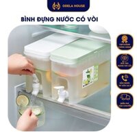 Bình đựng nước có vòi, bình nhựa đựng nước để tủ lạnh dung tích 3.5L chất liệu nhựa PP an toàn Odela House